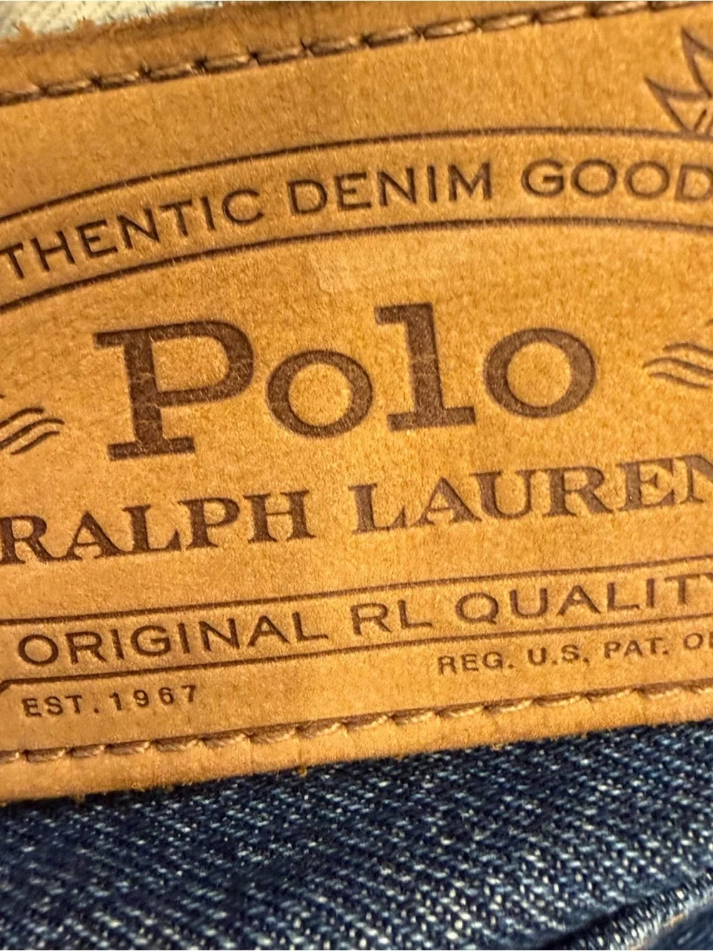 Ralph Lauren Men’s Varick Straight Jeans logo Flag Ribbon Seams Sz 32x32 NEW